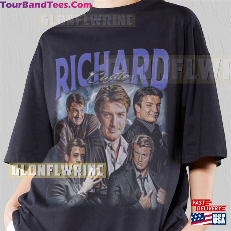 Richard Castle Shirt American Actor Movie Character Nathan Fillion T Grapich Tee Vintage Classic T-Shirt 29Uf136992 – Utopia Fashion