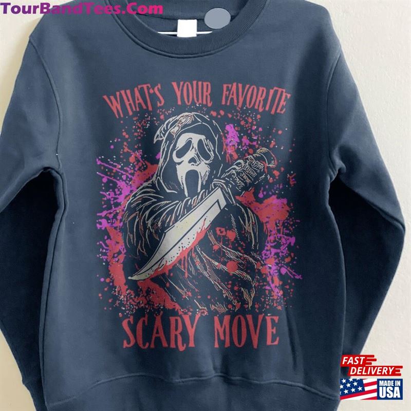 Screm Ghostface What’S Your Favorite Scary Movie Shirt Lets Watch Movies Scream Horror Vintage Sweatshirt Funny Halloween Hoodie Unisex 29Uf131561 – Utopia Fashion