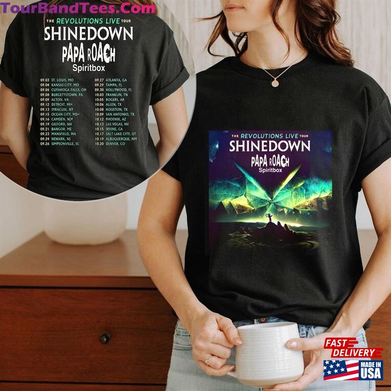 Shinedown Band Tour Shirt The Revolutions Live Comfort Colors Rock Music Classic T-Shirt 29Uf131489 – Utopia Fashion