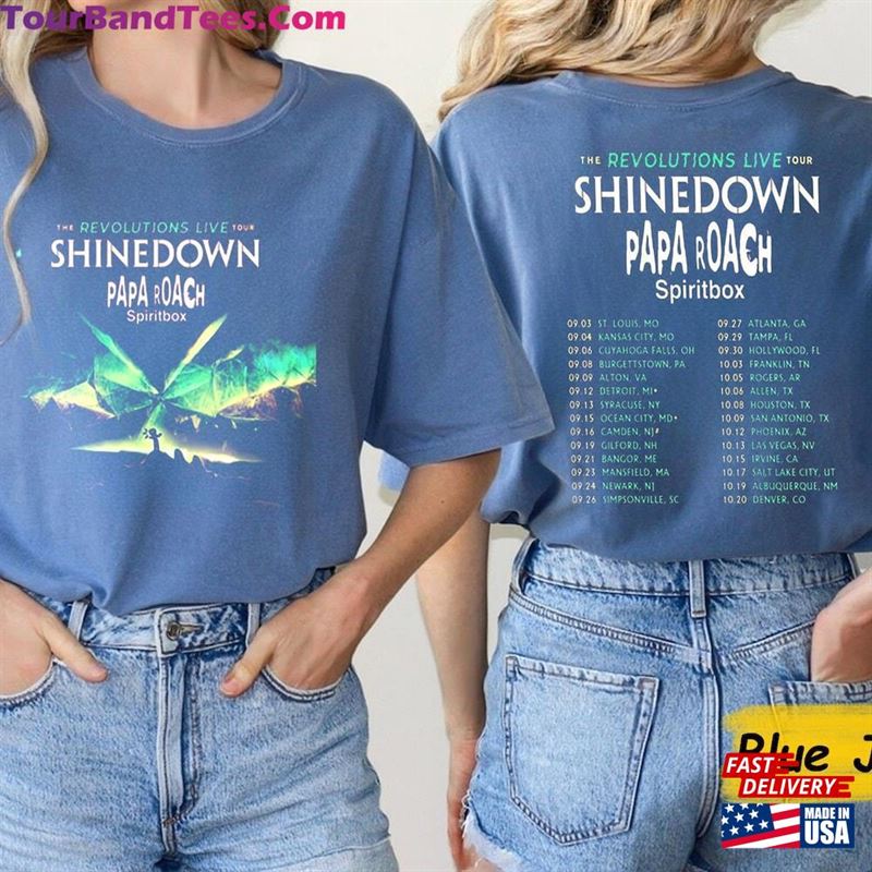 Shinedown Band Tour Shirt The Revolutions Live Comfort Colors Rock Music Classic T-Shirt 29Uf131489 – Utopia Fashion