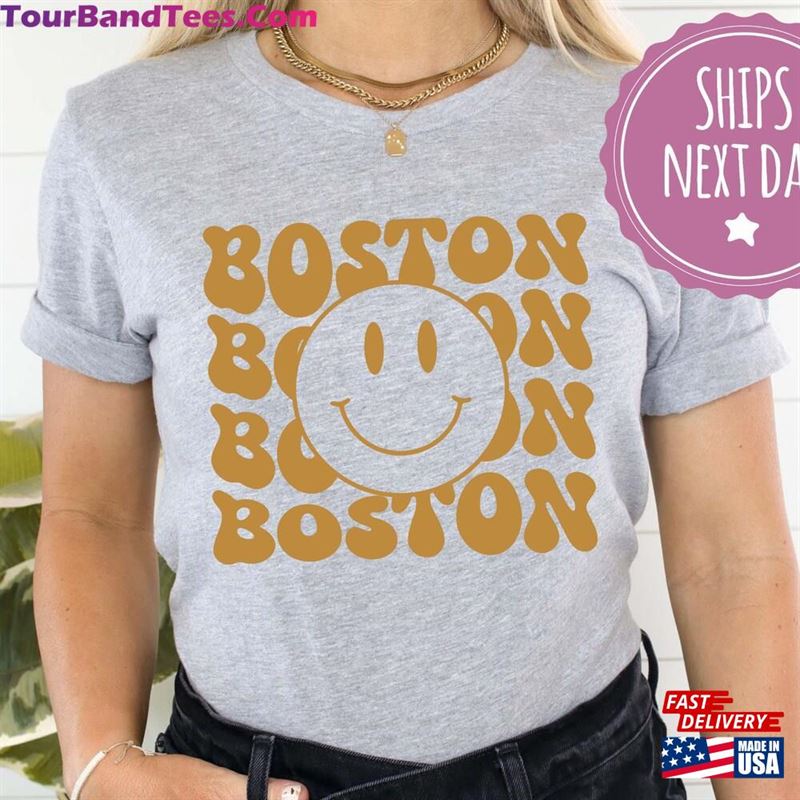 Smiley Boston Shirt City T-Shirt Gift Unisex Classic 29Uf141609 – Utopia Fashion