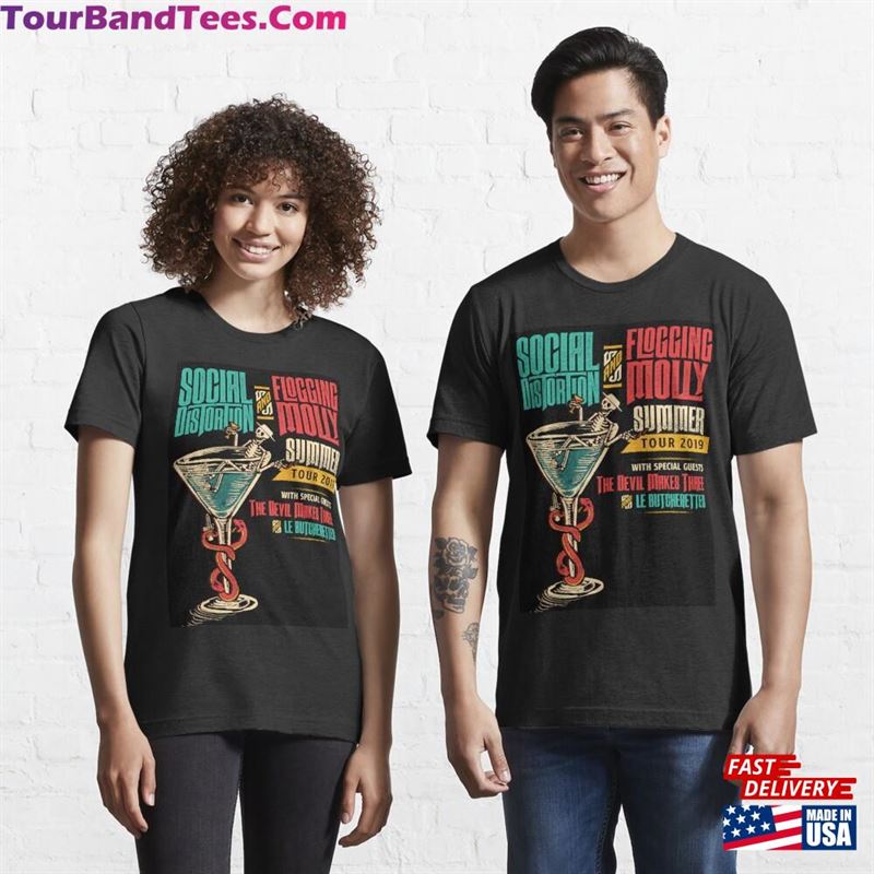 Social Flogging Tour Hitammuda Molly Distortion Essential T-Shirt Classic 29Uf124407 – Utopia Fashion