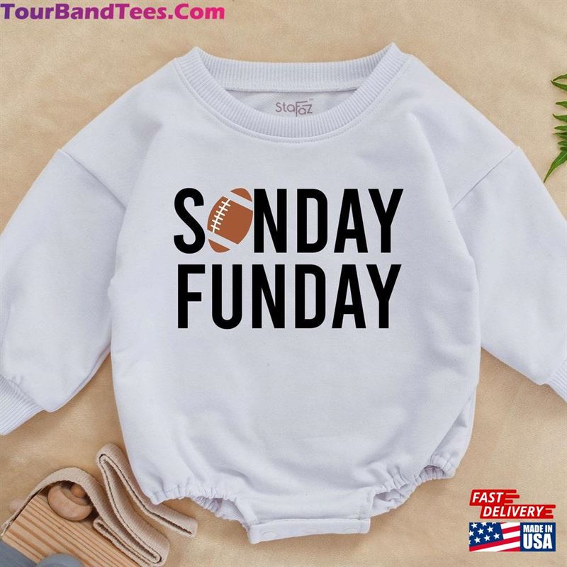 Sunday Funday Football Baby One Piece Season Romper Natural Bodysuit Classic Sweatshirt 29Uf122634 – Utopia Fashion