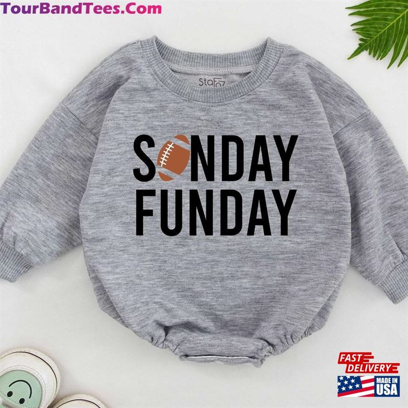 Sunday Funday Football Baby One Piece Season Romper Natural Bodysuit Classic Sweatshirt 29Uf122634 – Utopia Fashion