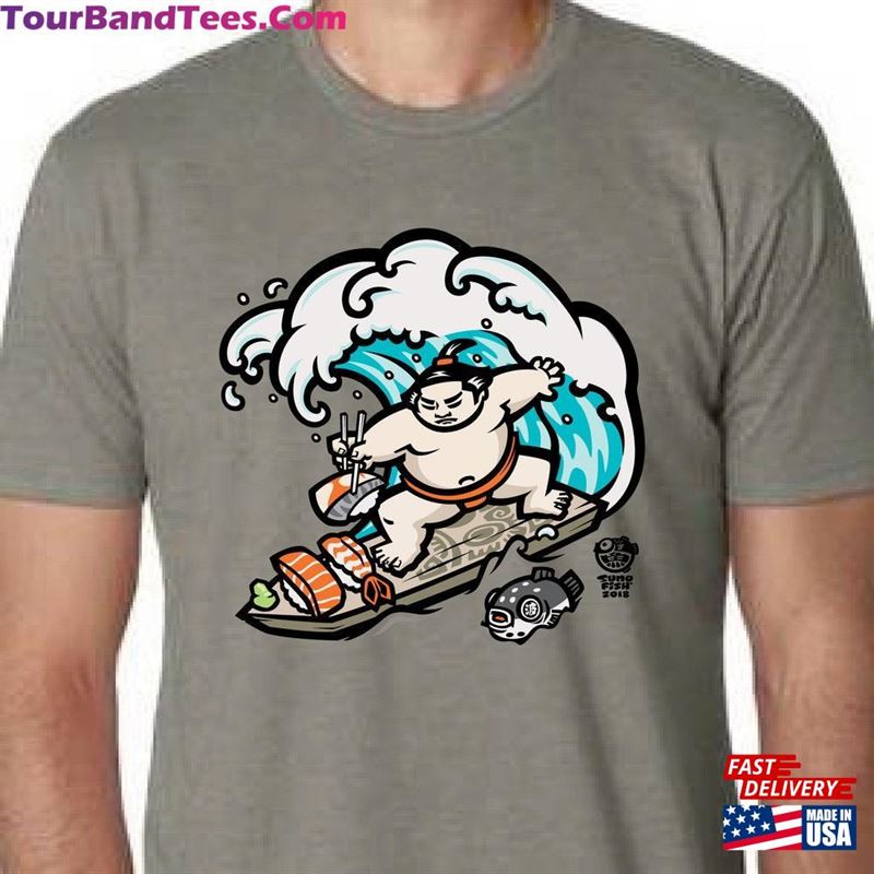 Sushi Surfer Grey Men’S T-Shirt Unisex 29Uf118955 – Utopia Fashion