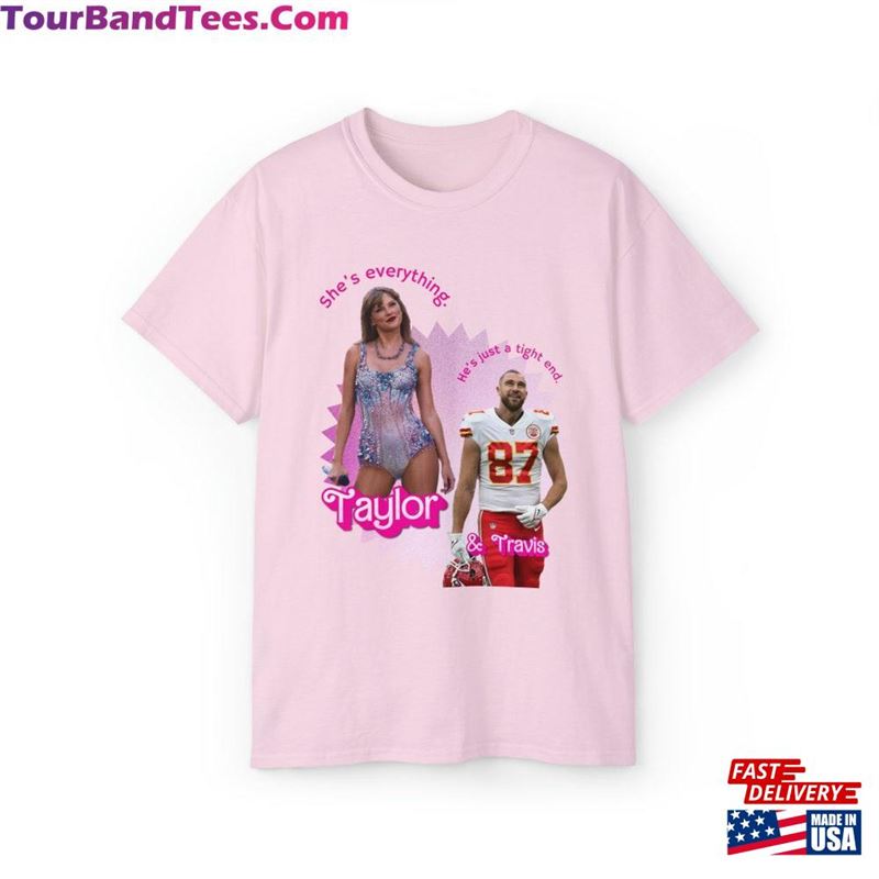 Taylor Swift Travis Kelce Kansas City Chiefs Barbie And Ken Shes Everything Hes Just Swiftie Nfl The Eras Tour T-Shirt Classic 29Uf124162 – Utopia Fashion