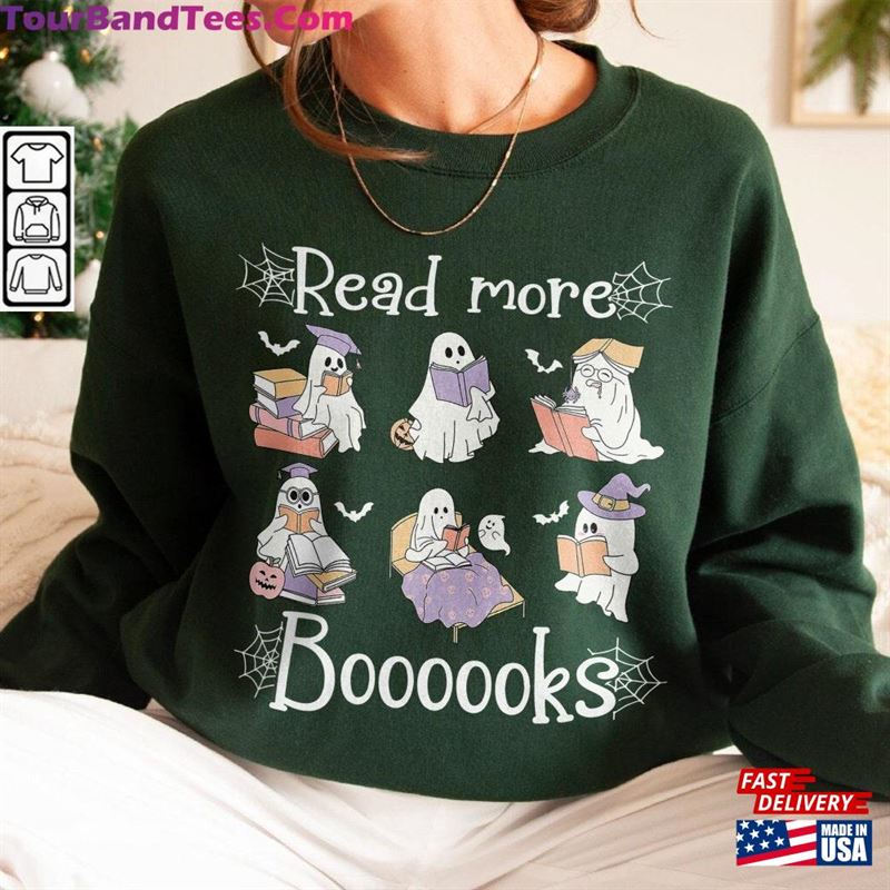 Teacher Halloween Comfort Colors Sweatshirt Read More Books Tee Spooky Vibes Shirt Classic 29Uf123168 – Utopia Fashion