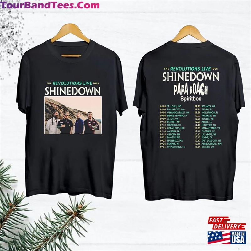 The Revolutions Live Tour Shinedown Papa Roach Spiritbox T-Shirt Shirt Concert Sweatshirt 29Uf123138 – Utopia Fashion