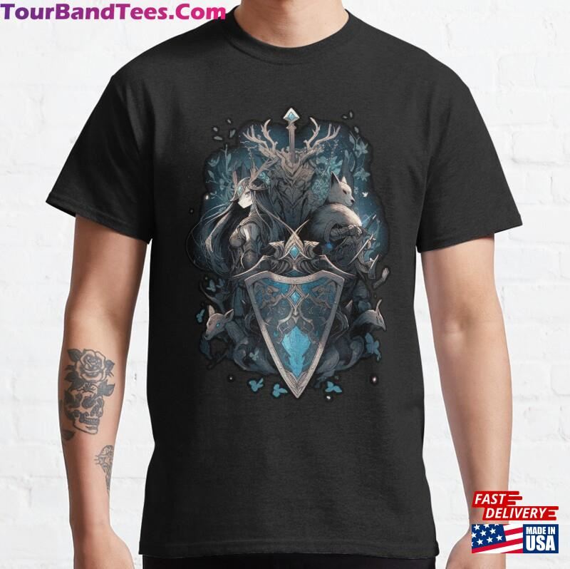 The Shield And Sword Fox Girl Anime Fantasy Classic T-Shirt Unisex 29Uf141420 – Utopia Fashion