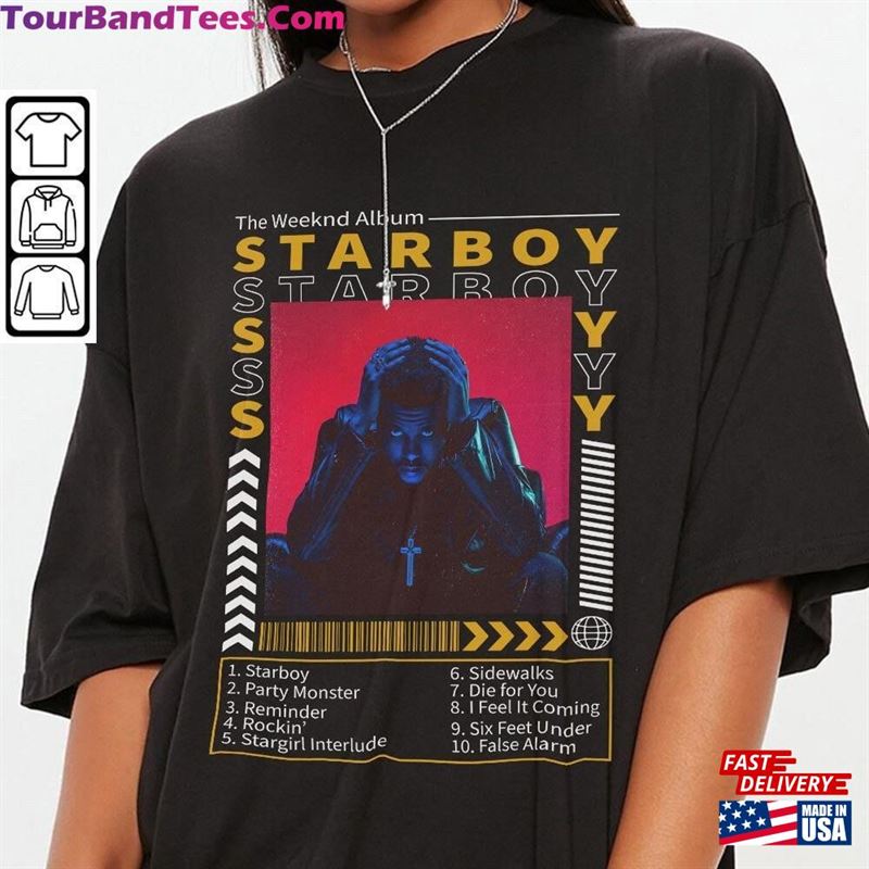 The Weeknd Starboy Album Full Tracklist Music Vintage Shirt Sweatshirt Unisex 29Uf136954 – Utopia Fashion