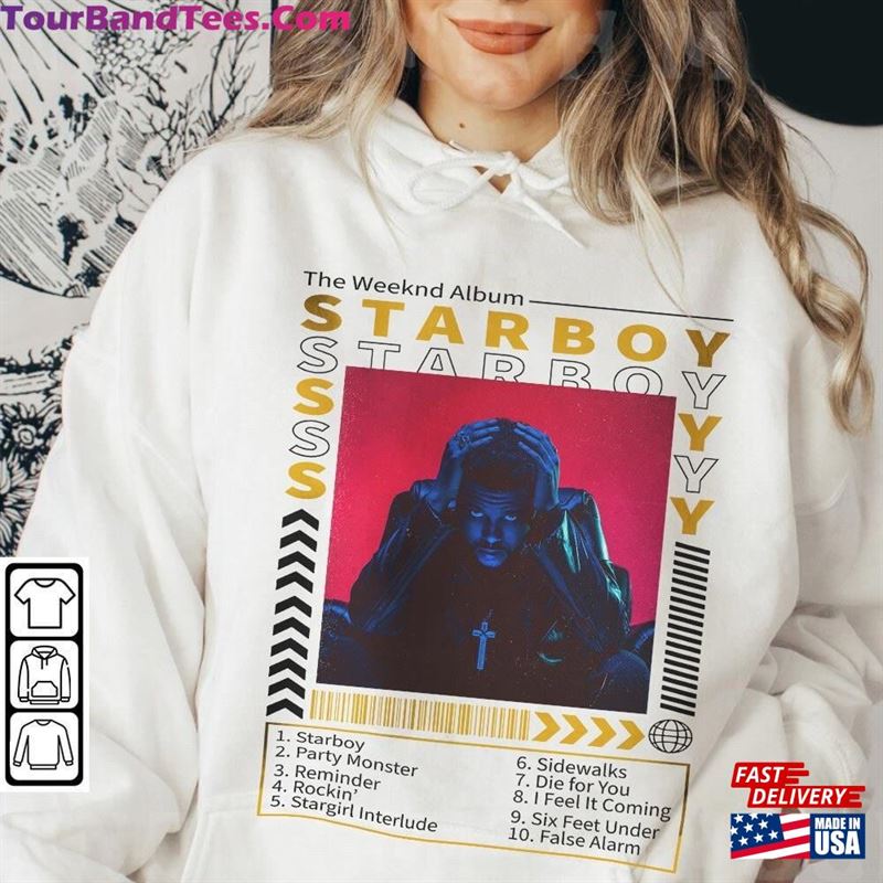 The Weeknd Starboy Album Full Tracklist Music Vintage Shirt Sweatshirt Unisex 29Uf136954 – Utopia Fashion