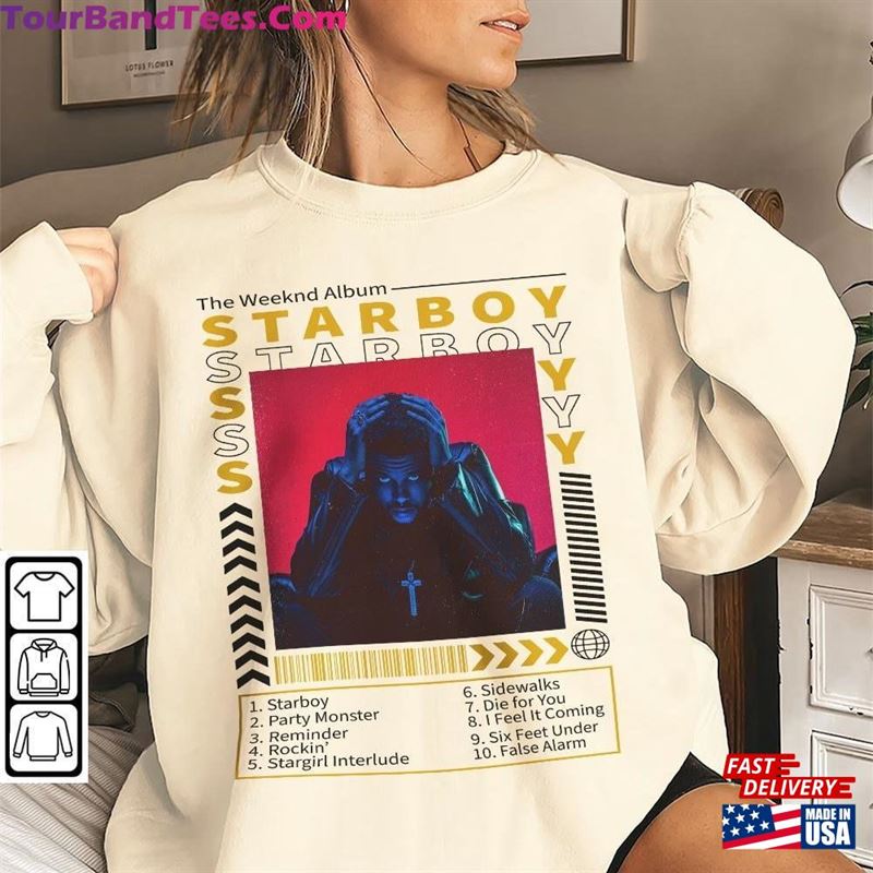 The Weeknd Starboy Album Full Tracklist Music Vintage Shirt Sweatshirt Unisex 29Uf136954 – Utopia Fashion