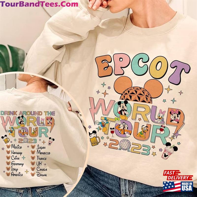 Two Sided Drinking Around The World Shirt Mickey And Friends Epcot Hoodie T-Shirt 29Uf123708 – Utopia Fashion