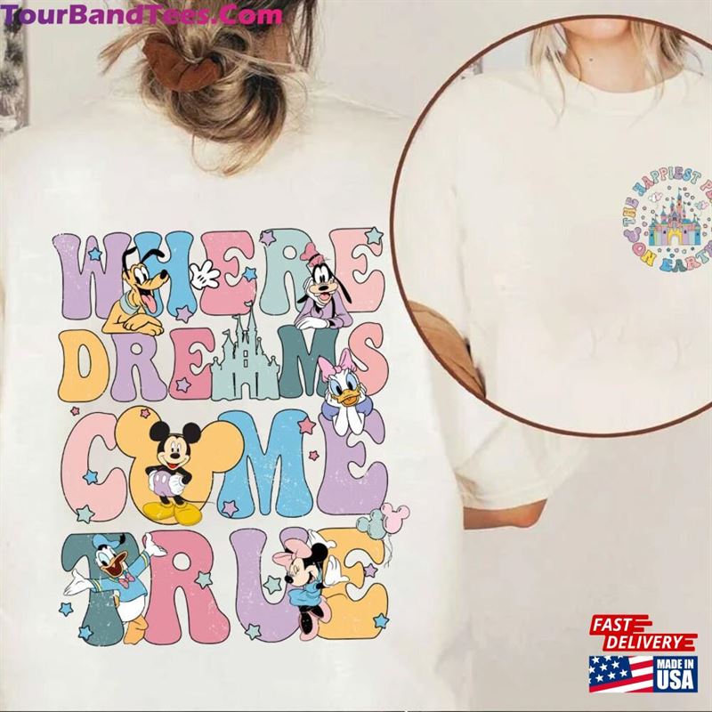 Two Sided Vintage Disney Castle Happiest Place On Earth Shirt Retro Mickey And Friends Where Dreams Come True Sweatshirt Unisex 29Uf141643 – Utopia Fashion