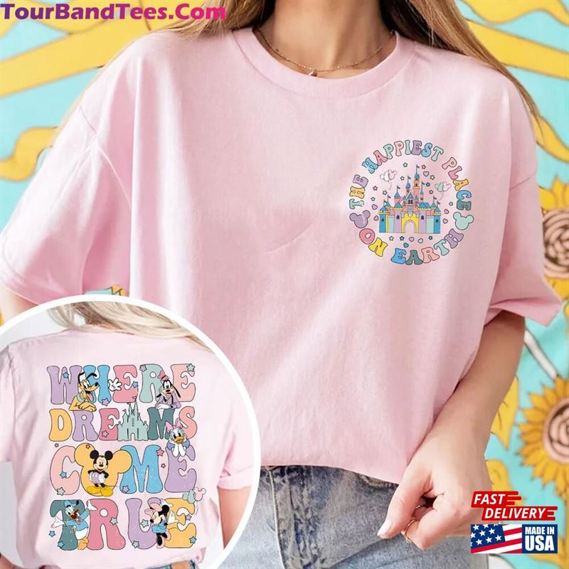 Two Sided Vintage Disney Castle Happiest Place On Earth Shirt Retro Mickey And Friends Where Dreams Come True Sweatshirt Unisex 29Uf141643 – Utopia Fashion