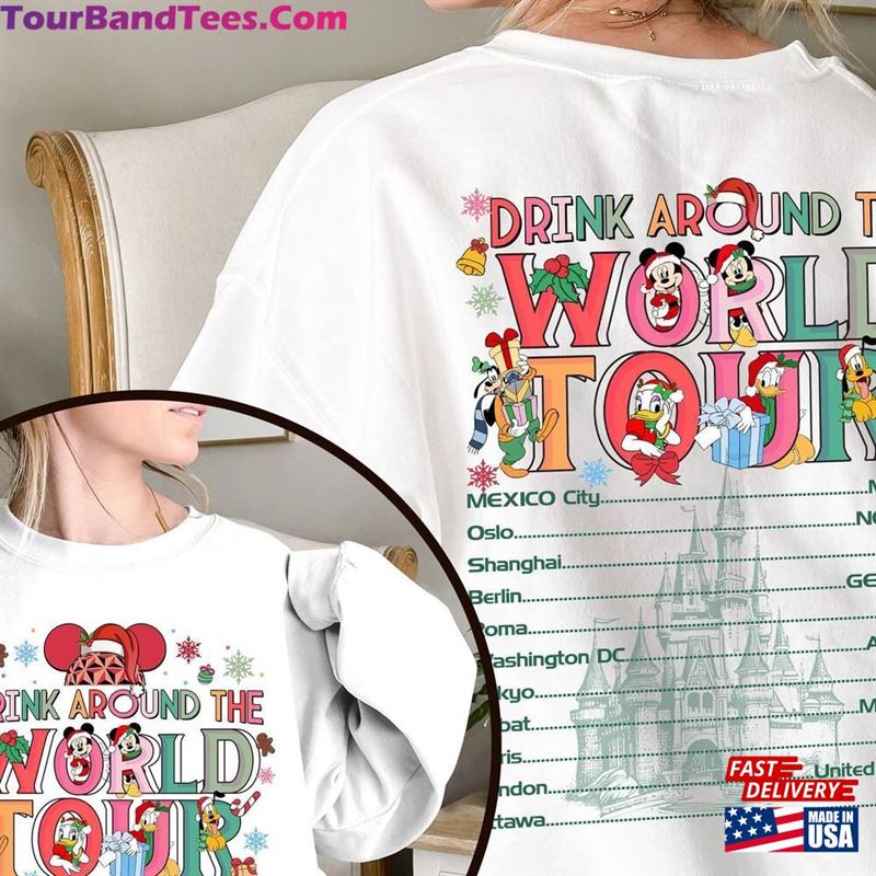 Two Sided Vintage Mickey Christmas Epcot Drinking Around The World Tour Shirt And Friends Team Holiday Hoodie Unisex 29Uf123687 – Utopia Fashion