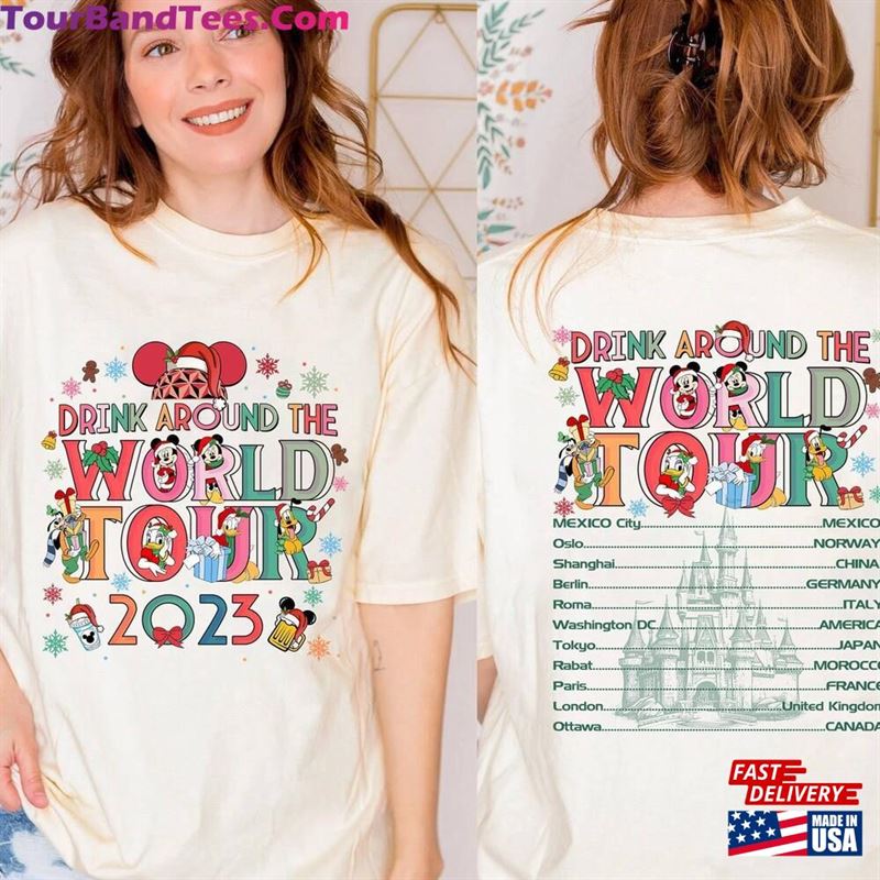 Two Sided Vintage Mickey Christmas Epcot Drinking Around The World Tour Shirt And Friends Team Holiday Hoodie Unisex 29Uf123687 – Utopia Fashion