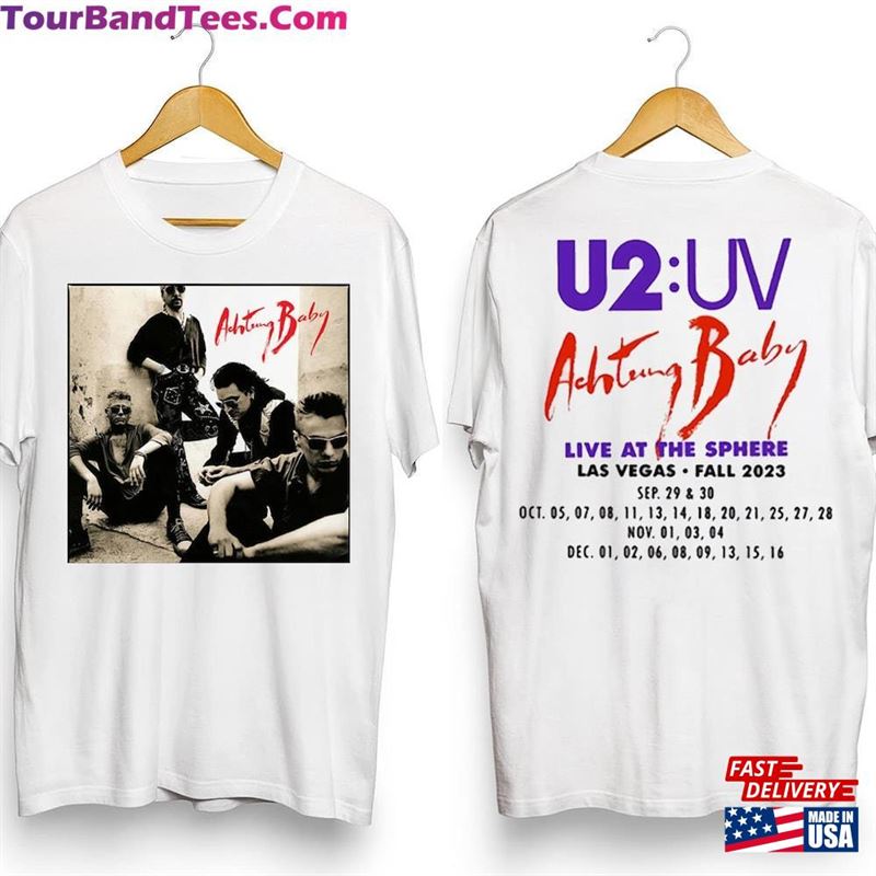 U2 Band Concert Merch Shirt Achtung Baby Live At Sphere Graphic Tour T-Shirt Classic 29Uf136397 – Utopia Fashion