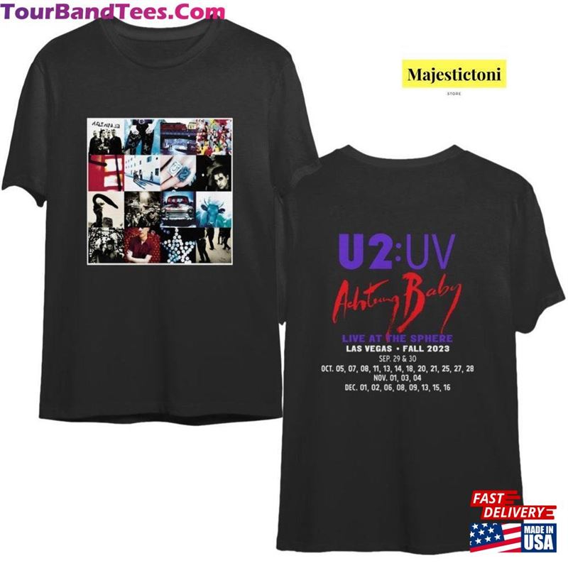 U2 Las Vegas Shirt T-Shirt Rock Band Warning Baby Tour Classic Unisex 29Uf131368 – Utopia Fashion