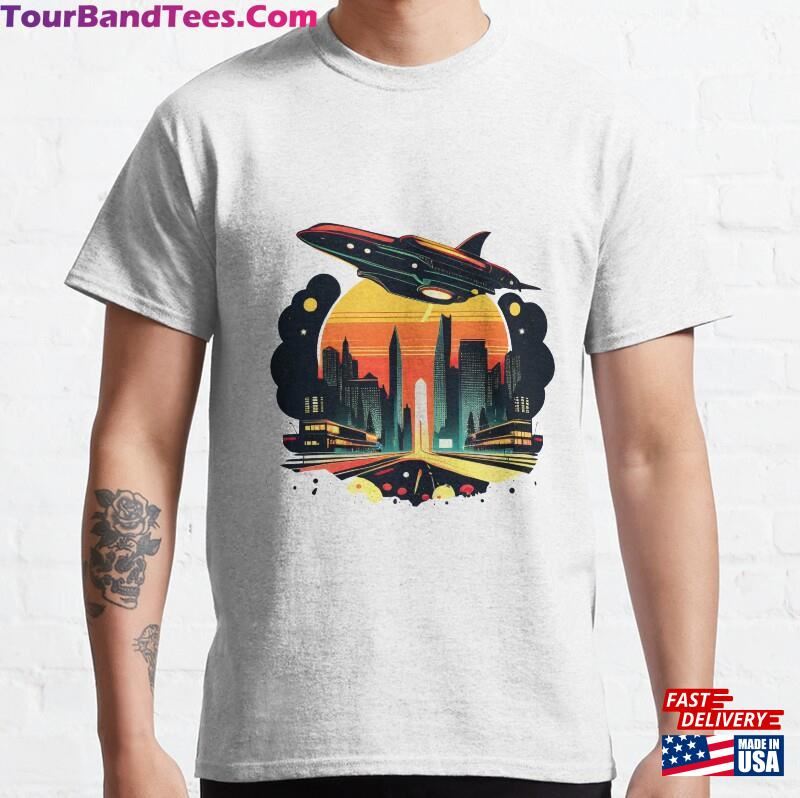 Ufo Spaceship On Earth Art Classic T-Shirt Hoodie Unisex 29Uf124587 – Utopia Fashion