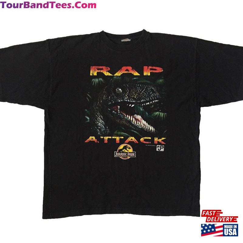 Vintage Jurassic Park Rap Attack T-Shirt Rare Movie Retro American Science Fiction Sci Fi Adventure Film Promo Merchandise Black Tee Xl Hoodie 29Uf131700 – Utopia Fashion