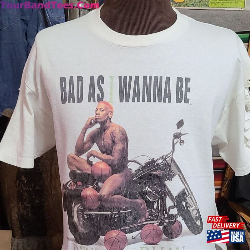 Vintage Dennis Rodman Bad As I Want To Be Motorcycle Beach Braided 90S Single Stitch Basketball Tee T Shirt Classic T-Shirt 29Uf122538 – Utopia Fashion