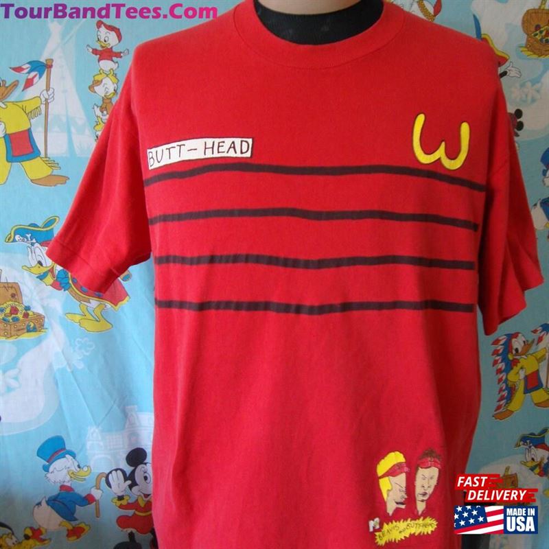 Vintage 90’S Beavis And Butt Head Burger World Uniform Mtv Cartoon Heavy Metal Sweatshirt Classic 29Uf141571 – Utopia Fashion