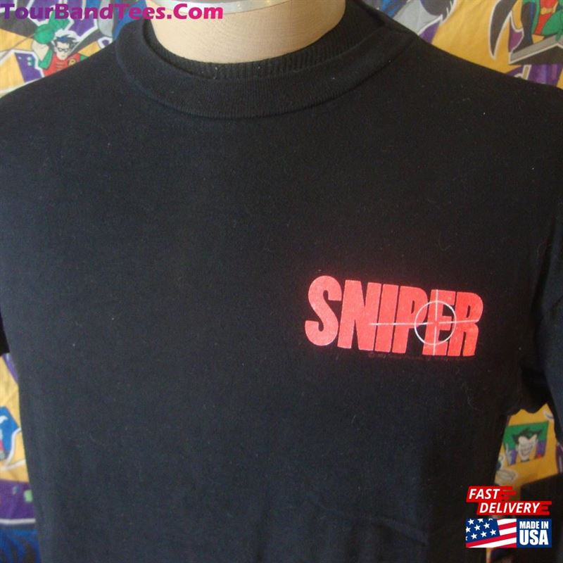 Vintage 90S Sniper Movie Promo Tee Tom Berenger Billy Zane Black T-Shirt Sweatshirt Hoodie 29Uf141363 – Utopia Fashion