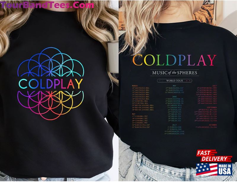 Vintage Coldplay Side T-Shirt Music Of The Spheres World Tour Shirt Classic 29Uf123106 – Utopia Fashion