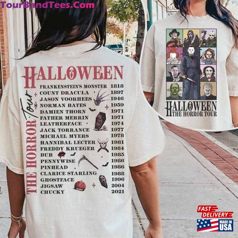 Vintage Halloween Characters The Horror Tour T-Shirt Two Sided Sweatshirt Classic Unisex 29Uf131802 – Utopia Fashion