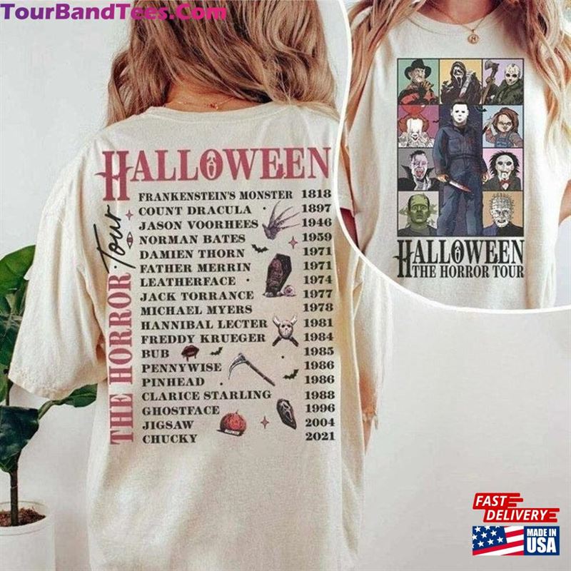 Vintage Halloween Characters The Horror Tour T-Shirt Two Sided Sweatshirt Classic Unisex 29Uf131802 – Utopia Fashion