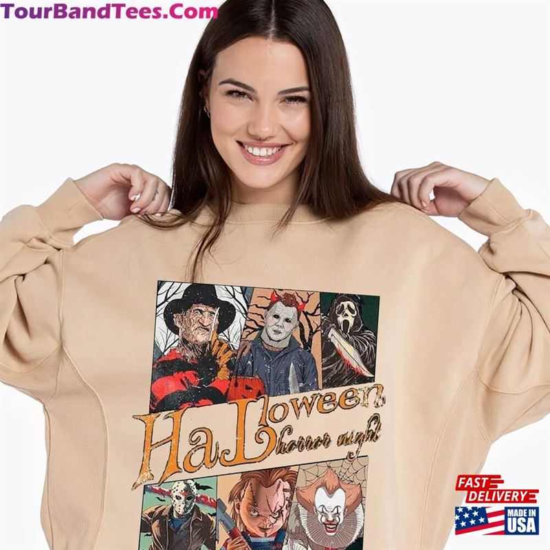 Vintage Halloween Horror Nights Shirt Retro Characters Group Scary Movie Tee Graphic Design Shit Sweatshirt Hoodie 29Uf131818 – Utopia Fashion