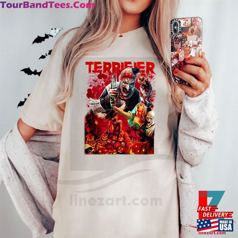 Vintage Horror Movie Terrifier Halloween Comic Sweatshirt Hell On Shirts Terrifiers Shirt Scary Clown T-Shirt Classic 29Uf123101 – Utopia Fashion