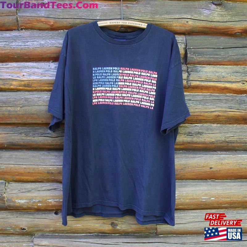 Vintage Polo Sport Ralph Lauren Blue American Flag Spell Out T-Shirt Sweatshirt Classic 29Uf141660 – Utopia Fashion