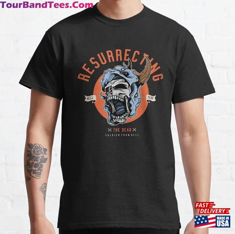 Vintage Skull With Helmet Soldier From Hell Classic T-Shirt Sweatshirt 29Uf124542 – Utopia Fashion