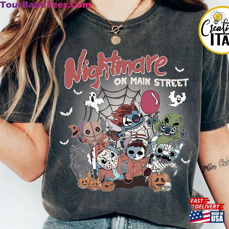 Vintage Stitch Horror Halloween Shirt Nightmare On The Main Street Disney Shirts Unisex Hoodie 29Uf131677 – Utopia Fashion