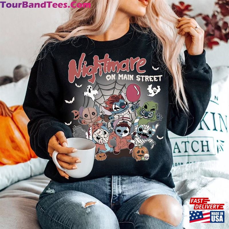 Vintage Stitch Horror Halloween Shirt Nightmare On The Main Street Disney Shirts Unisex Hoodie 29Uf131677 – Utopia Fashion