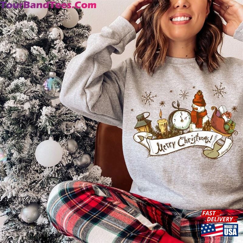 Womens Christmas Sweatshirt Crewneck Tree Classic T-Shirt 29Uf141367 – Utopia Fashion