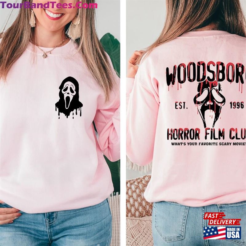 Woodsboro Horror Club Sweatshirt Printed Front And Back Halloween Scary T-Shirt Unisex 29Uf122857 – Utopia Fashion