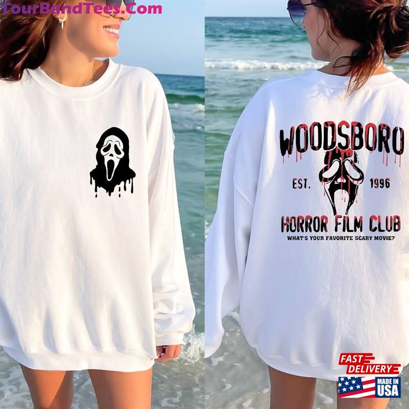 Woodsboro Horror Club Sweatshirt Printed Front And Back Halloween Scary T-Shirt Unisex 29Uf122857 – Utopia Fashion