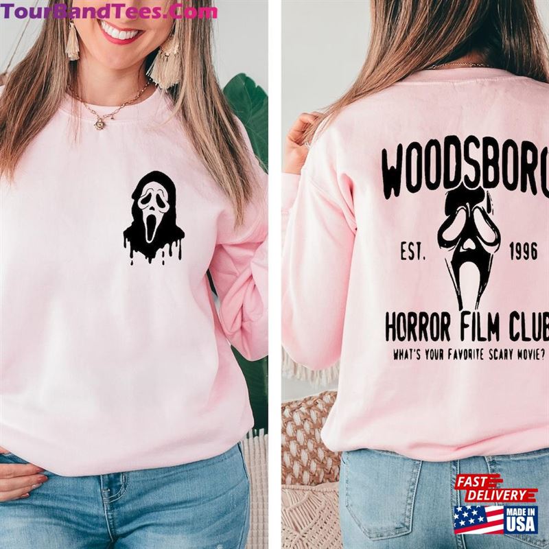 Woodsboro Horror Club Sweatshirt Printed Front And Back Scream Shirt T-Shirt Classic 29Uf122925 – Utopia Fashion