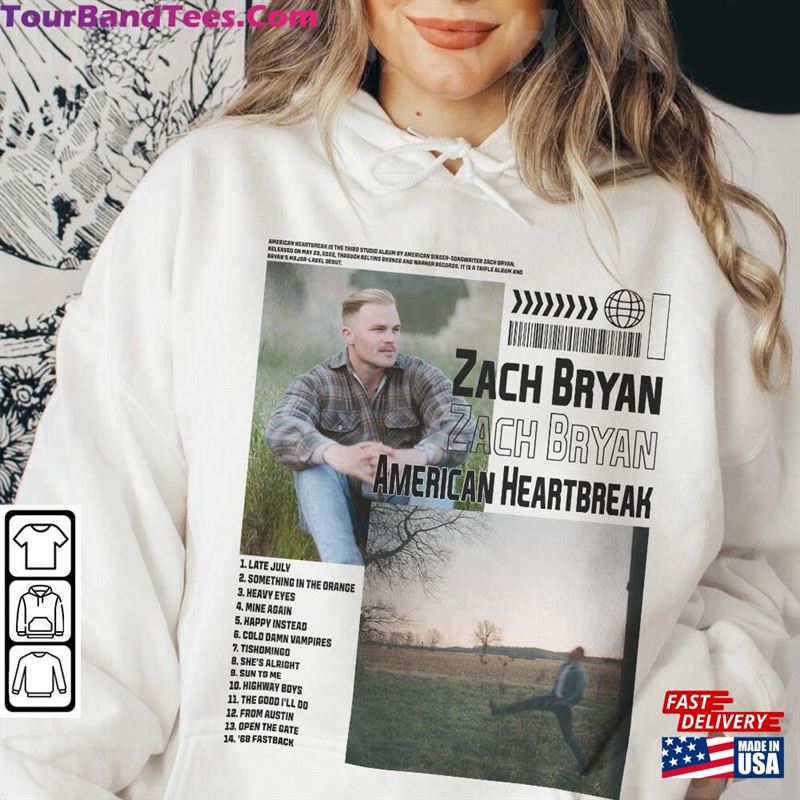 Zach Bryan American Heartbreak New Album Vintage Bootleg Inspired Shirt Graphic Unisex T-Shirt Hoodie 29Uf123413 – Utopia Fashion