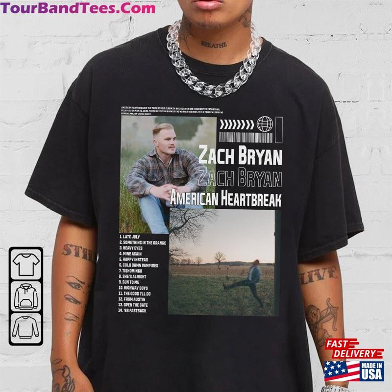 Zach Bryan American Heartbreak New Album Vintage Bootleg Inspired Shirt Graphic Unisex T-Shirt Hoodie 29Uf123413 – Utopia Fashion