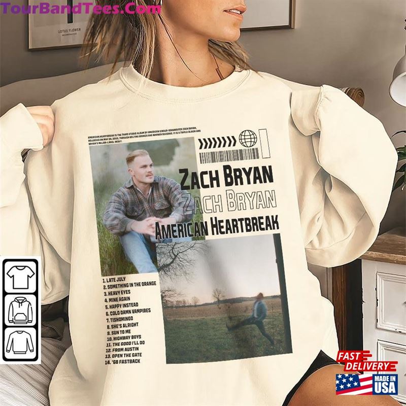 Zach Bryan American Heartbreak New Album Vintage Bootleg Inspired Shirt Graphic Unisex T-Shirt Hoodie 29Uf123413 – Utopia Fashion