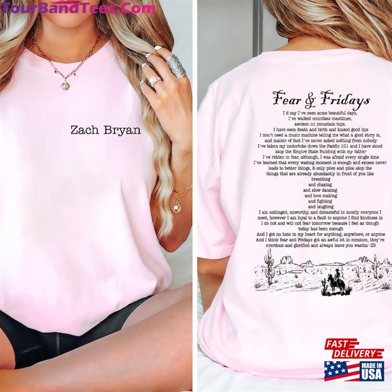 Zach Bryan Fear And Fridays Front Back Comfort Colors Shirt T-Shirt Sweatshirt Classic 29Uf123384 – Utopia Fashion