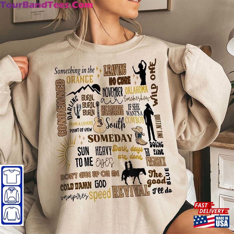 Zach Bryan Song Grid Sweatshirt Hoodie Country Music Shirt 29Uf136966 – Utopia Fashion